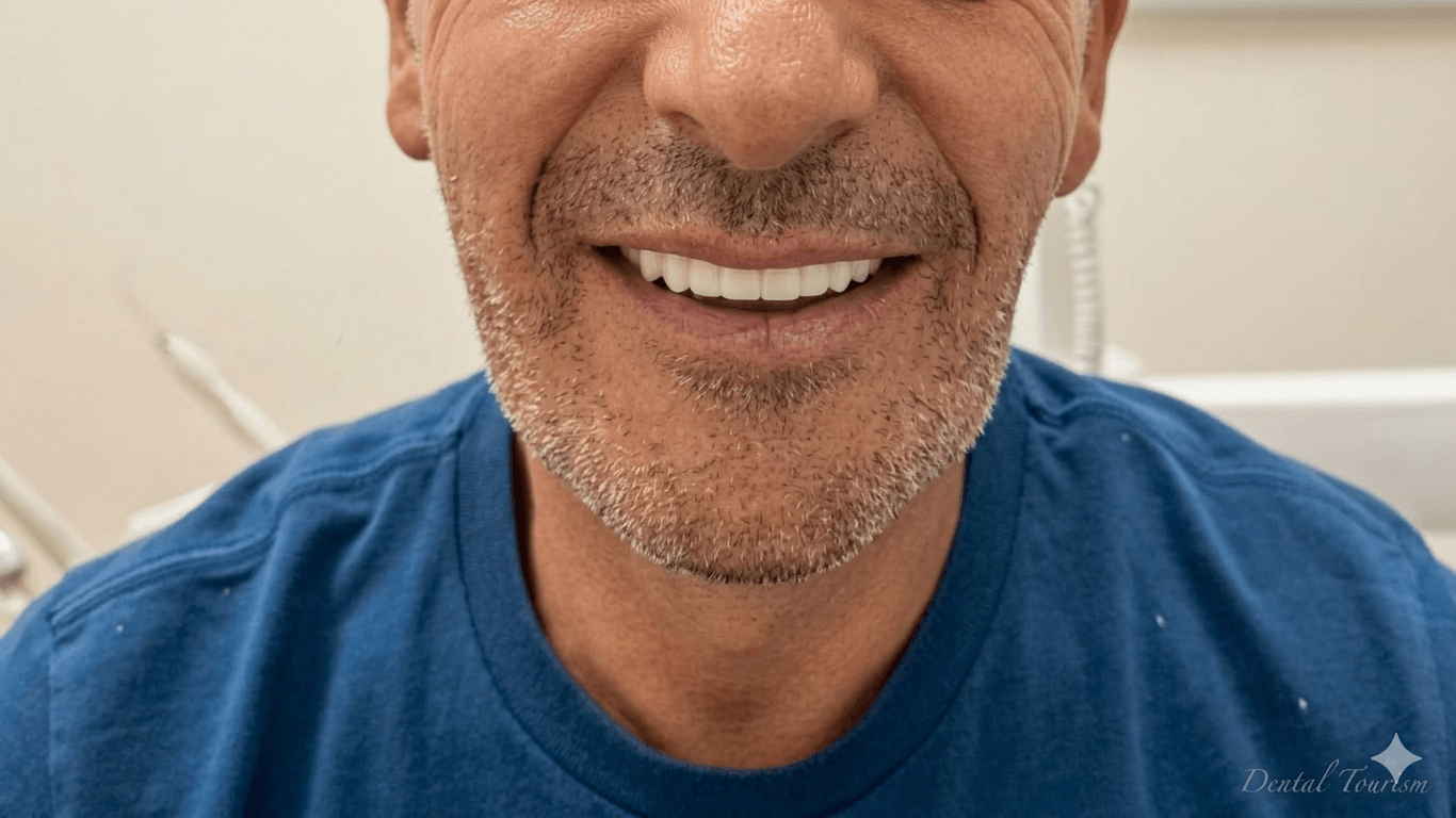 Sorriso completo e naturale dopo la ricostruzione anteriore